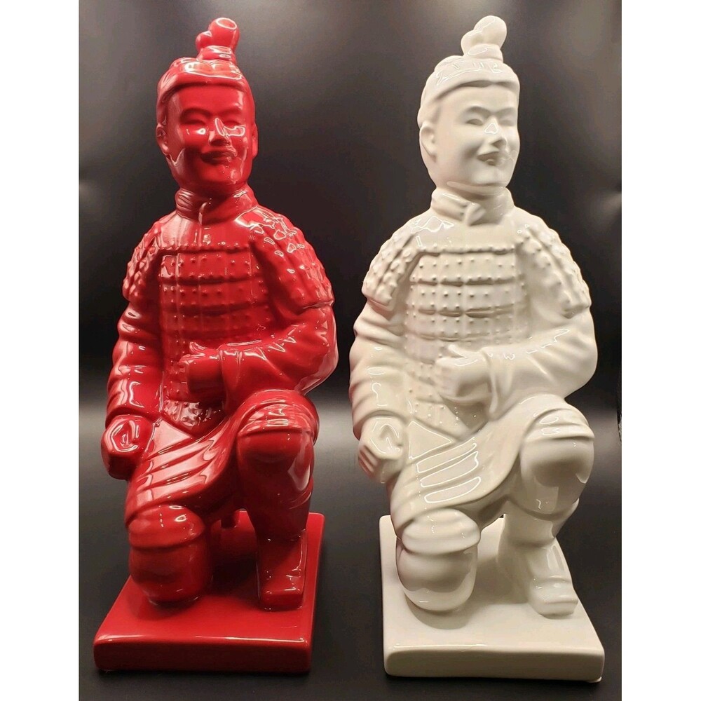 China Dehua White porcelain Ancient Soldier Terracotta Warriors Army statue